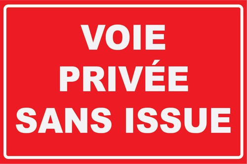Panneau voie privée sans