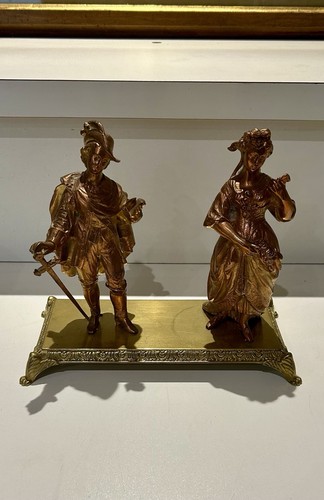 Statuette régule dorée et - en,