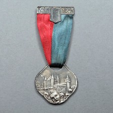 Fairytale Castle. 1933. French Antique Medal. Pendant.
