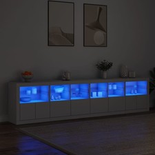Buffet avec Lumières LED Armoire Latérale Meuble de Rangement Salon vidaXL