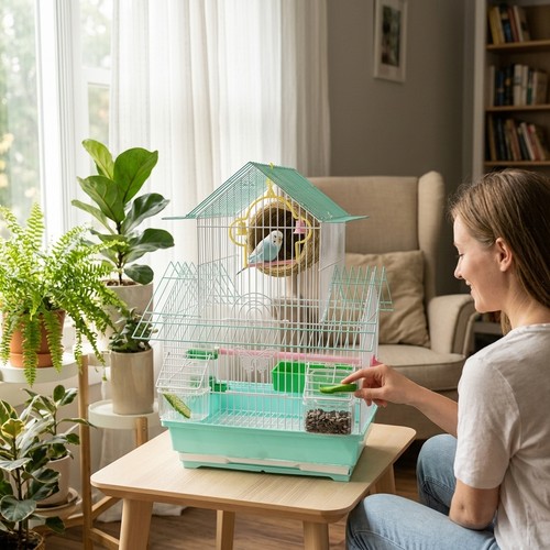 Cage oiseaux métal - à, pour
