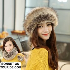 BONNET ou TOUR DE COU éCHARPE FOURRURE RENARD TEENAGER TEEN CAP FOX FUR WOMAN