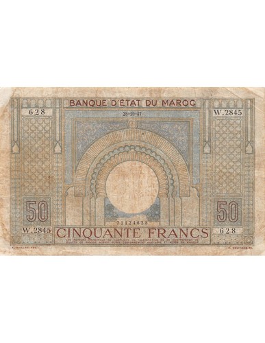 Maroc francs 1947 - maroc,