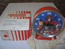 REVEIL BAYARD  ANIME THEME  ALBATOR  ROUGE VERRE 12 CM AVEC SA BOITE TBE