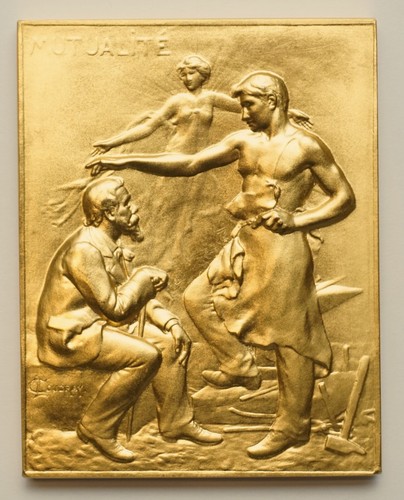 Plaque médaille bronze - médaille, en