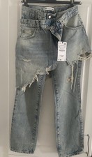 Jean Court Bleu Clair Effet