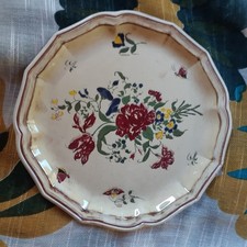 Ancienne assiette faïence vieux Strasbourg  fleurs polychrome diamètre 25 cm