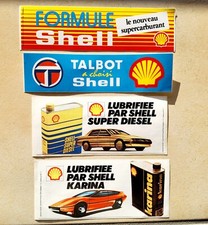 4 autocollants publicitaire  Shell Talbot Karina bidon d’huile station service
