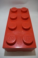 Lego Brique rouge boite de rangement empilable 50 X 18 X 25  cms coffre a jouet