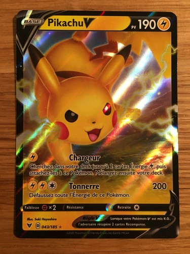 Carte pokémon pikachu - carte, v