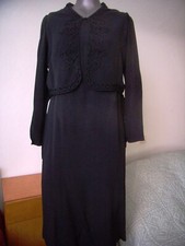 antique robe noire en crèpe