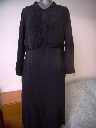 Antique robe noire - antique, crèpe