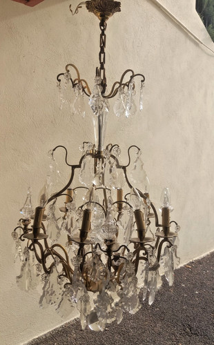 Ancien lustre pampilles dit - lustre,