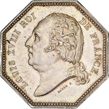 France, Jeton, Louis XVIII, Le Phénix, Compagnie d'assurance contre l'incendie