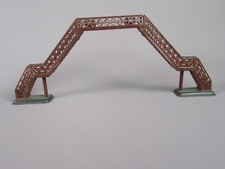 B928 Vintage Passerelle Marron Tôle Litho O Zéro Jouet Ancien Train Electrique