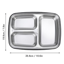 (Noir)Isolation Thermique Lunch Box 3 Grilles Étanche Inox 304