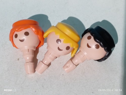 Playmobil têtes variées - x3,
