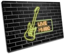 Neon Retro Band Bar Music Urban SINGLE TOILE murale ART Photo Print