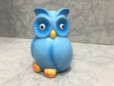 Hibou tirelire collection bleu 11 cm