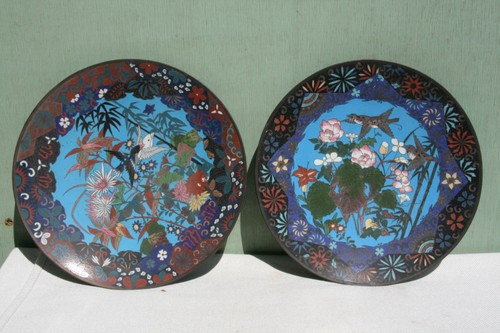 Lot plats cloisonnés - 2,