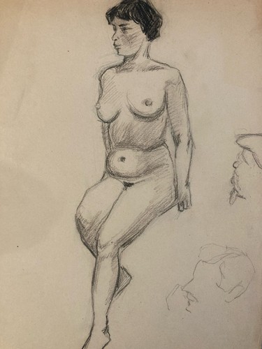 Beau dessin ancien - ancien, nu