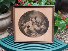ANCIEN CADRE ILLUSTRATION FEMME À SA TOILETTE VENUS?  32,5 X 30 CM SOUS VERRE