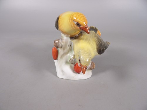 Couple oiseaux porcelaine - d'oiseaux, en