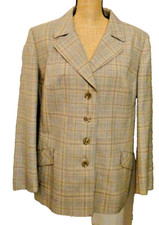 VESTE CLASSIQUE FEMME TISSUS QUADRILLE MODE AKTUELL VINTAGE   Taille 48 N°467