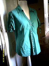 Chemier vert, pur coton, Taille 48, Marque MS mode.