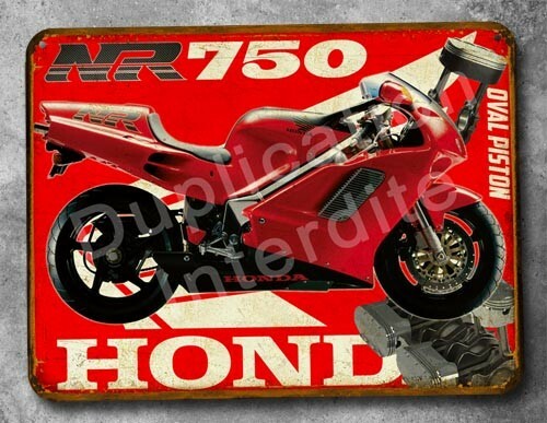 Plaque métal vintage - , honda