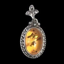 Ancien pendentif ambre de - pendentif,