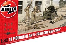 Airfix 17 Pdr Pounder Anti-tank Pistolet & 6 Équipage Figurines 1:3 2 Modèle-kit