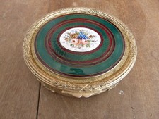 Antique French Enamel Floral and Gold Gilt Pill/Keepsake Box