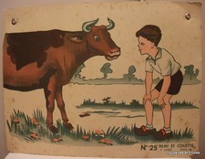 Planche scolaire Rémi Colette,double face,vache/jeux Rémi et Colette,30cmx40cm