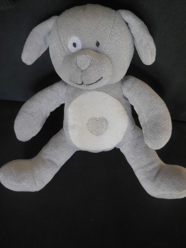 Doudou peluche chien gris - , et