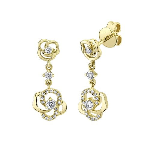 14k jaune diamant fleur - 14k,