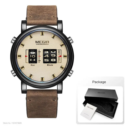 Montre homme ronde cuir - montre,