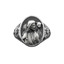 Bague chevalière Jésus avec