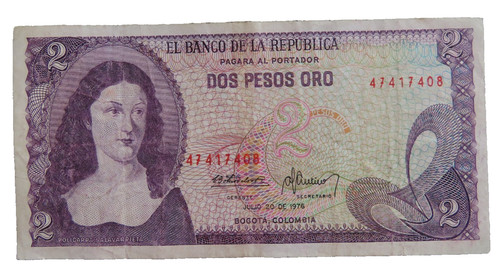 Billet colombie dos pesos - 2,
