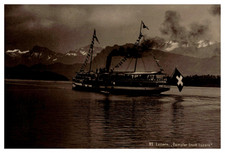 Suisse, Lucerne, Bateau vapeur, Tirage vintage, ca.1885 Suisse, Lucerne, Bateau 