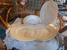 4 Assiette à dessert GIEN Terre de fer blanc deco campagne shabby chic