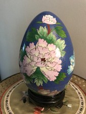 CLOISONNE OEUF BRONZE EMAUX