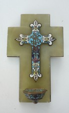 Bénitier ancien à émaux