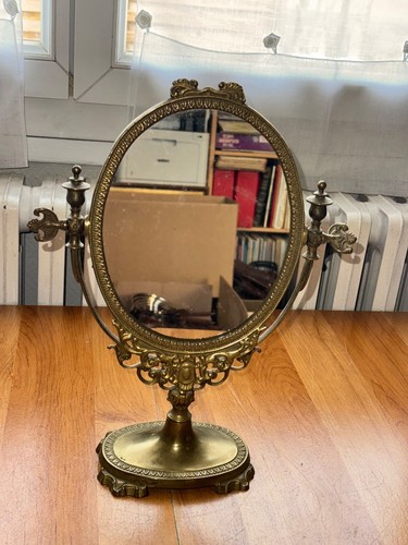 Ancien miroir psyché ovale - miroir,