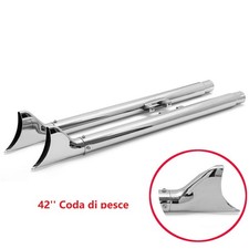 42" Dual Fishtail Tuyau D'Échappement Silencieux pr Harley Softail Fatboy 07-17