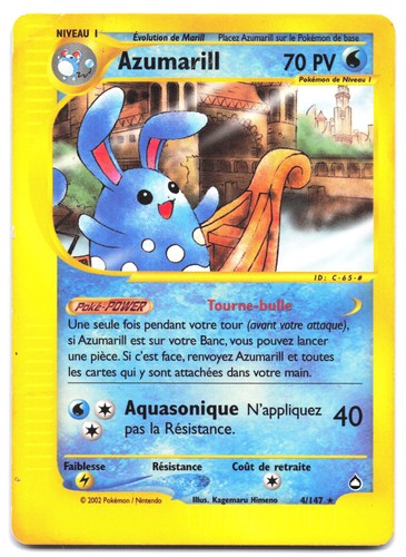 Carte pokémon azumarill - pokémon, 4/147