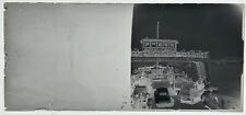 Bateau bac Voitures c1950 PHOTO NEGATIVE sur Verre Vintage P§3