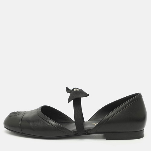 Ballerines cuir noir - cuir, chanel