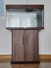 Aquarium 140.5L avec Meuble de Support En Bois