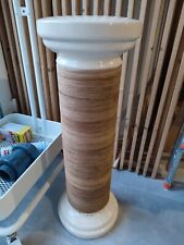 Colonne Sellette Rotin Céramique Plante Vase Vintage Très Bon État 